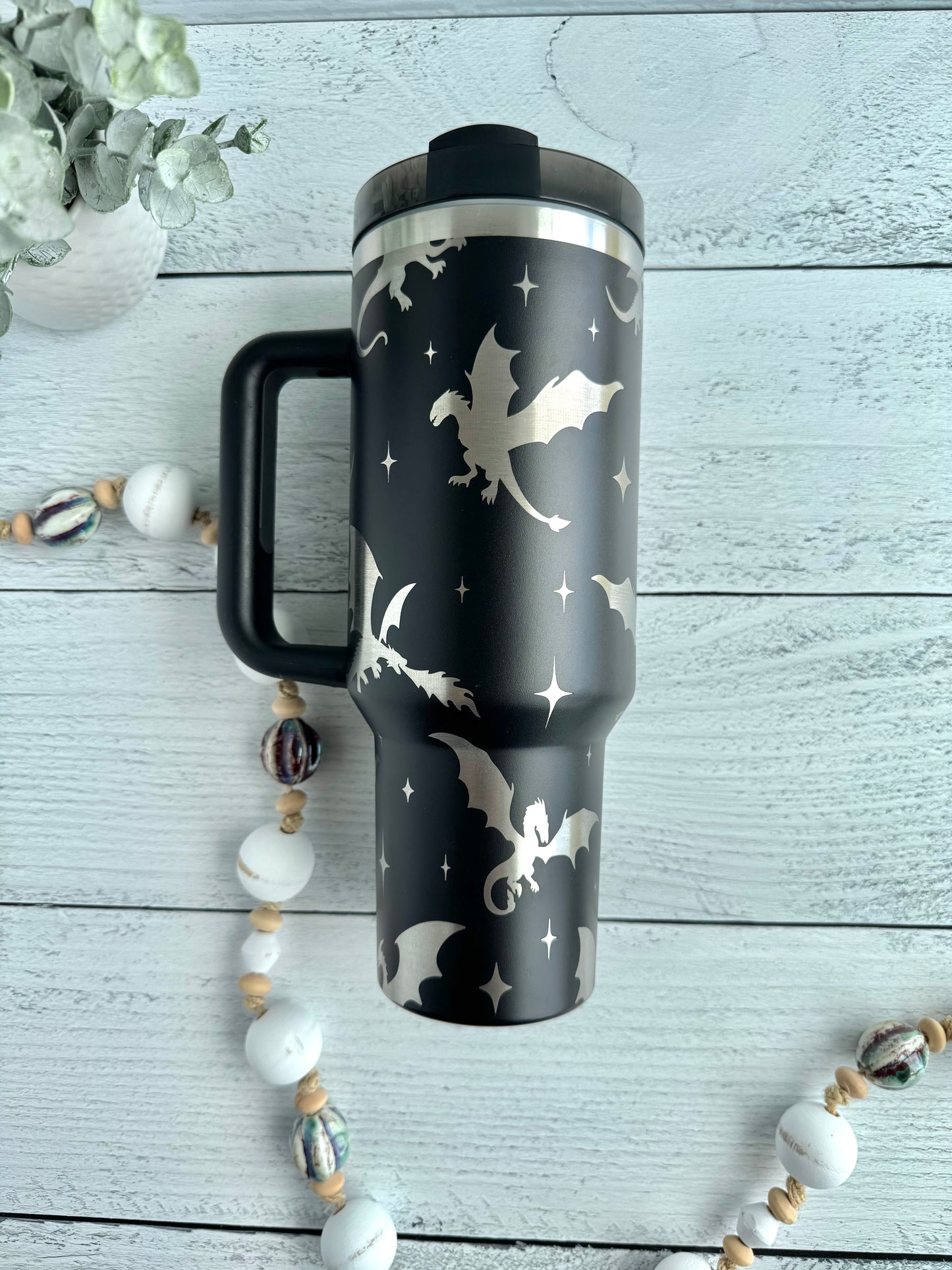 40 oz Tumbler - Dragons on Black RTS