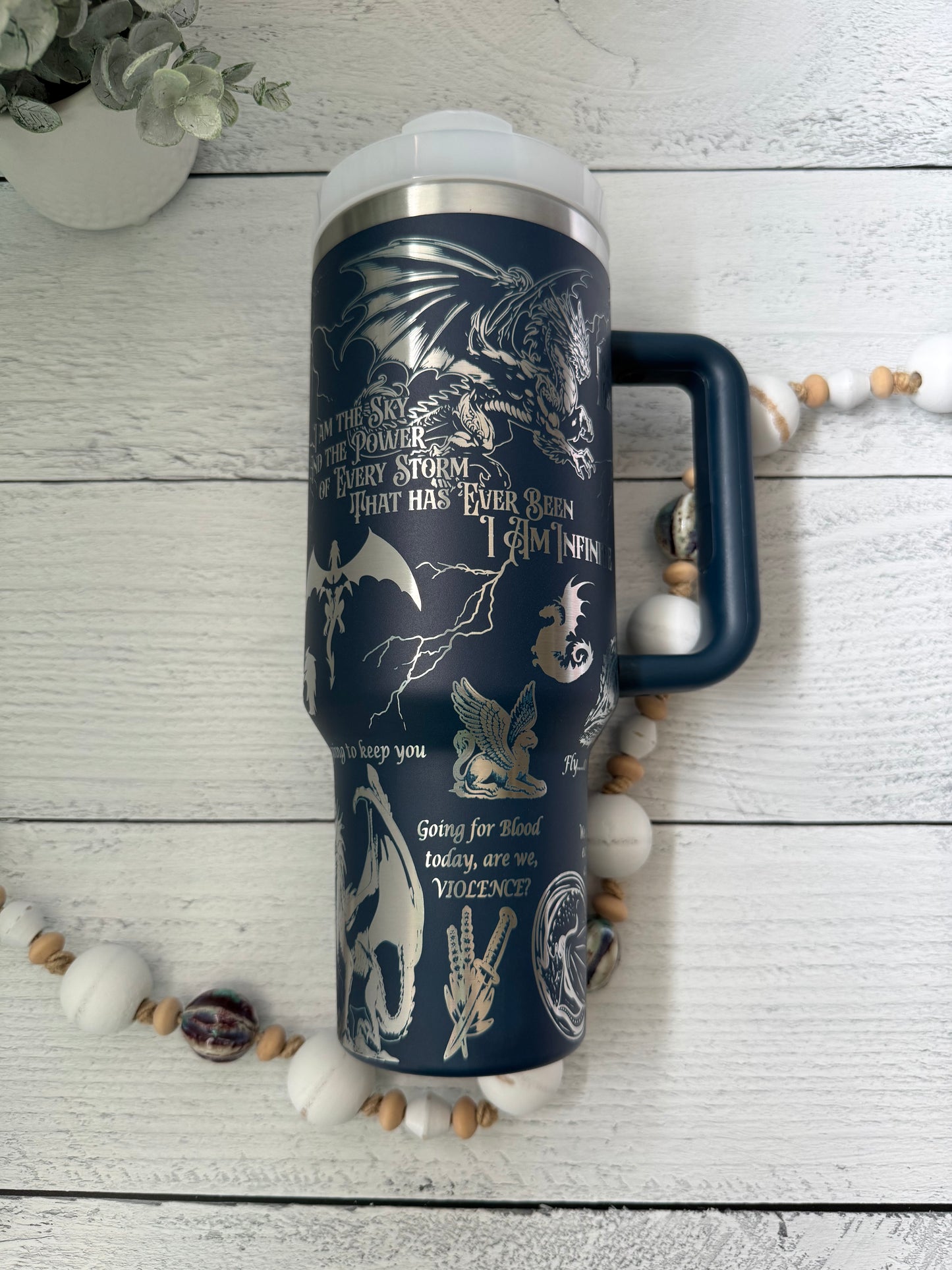40 oz Tumbler - Basgiath on Stormy Sea
