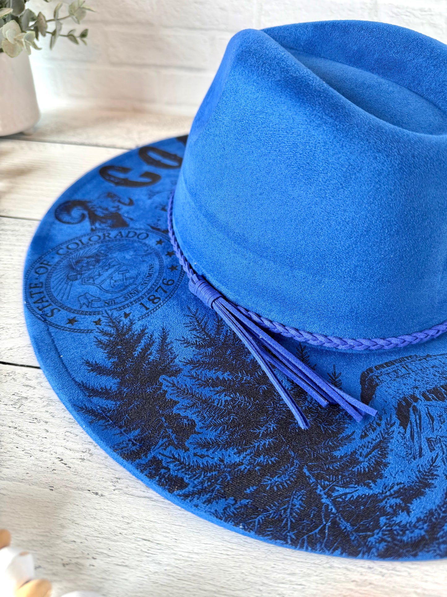 Colorado on Royal Blue Wide Brim Hat