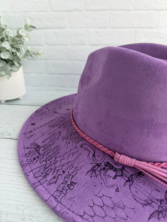Fourth Wing on Purple Wide Brim Hat