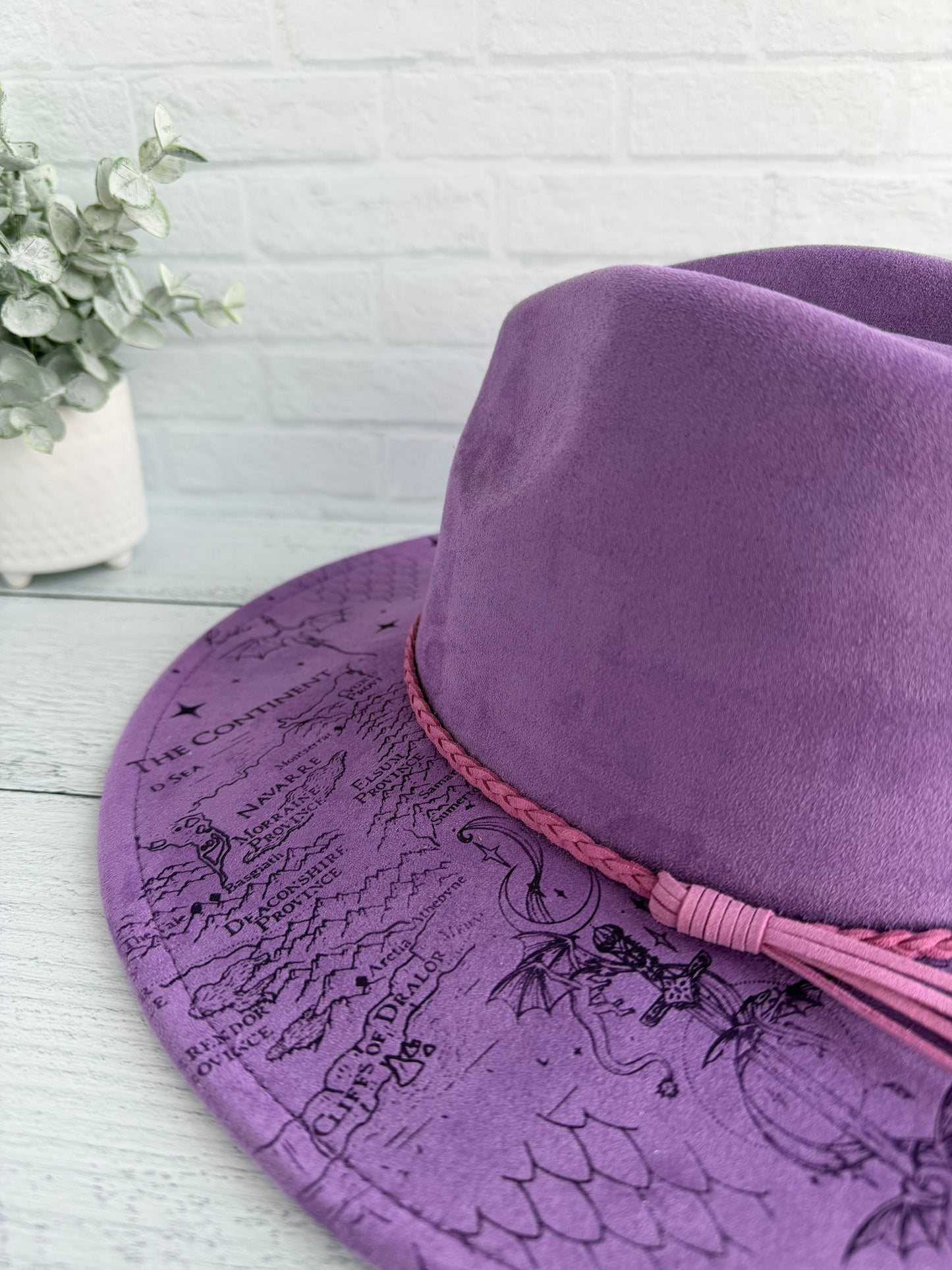 Fourth Wing on Purple Wide Brim Hat