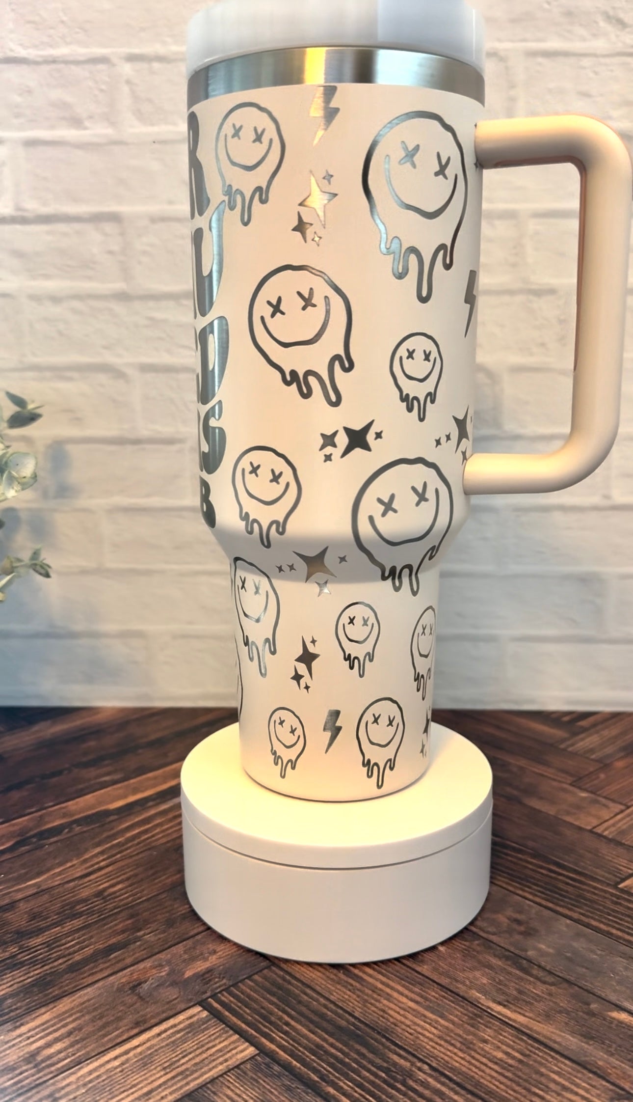 40 oz Tumbler - Overstimulated Moms Club - light pink RTS