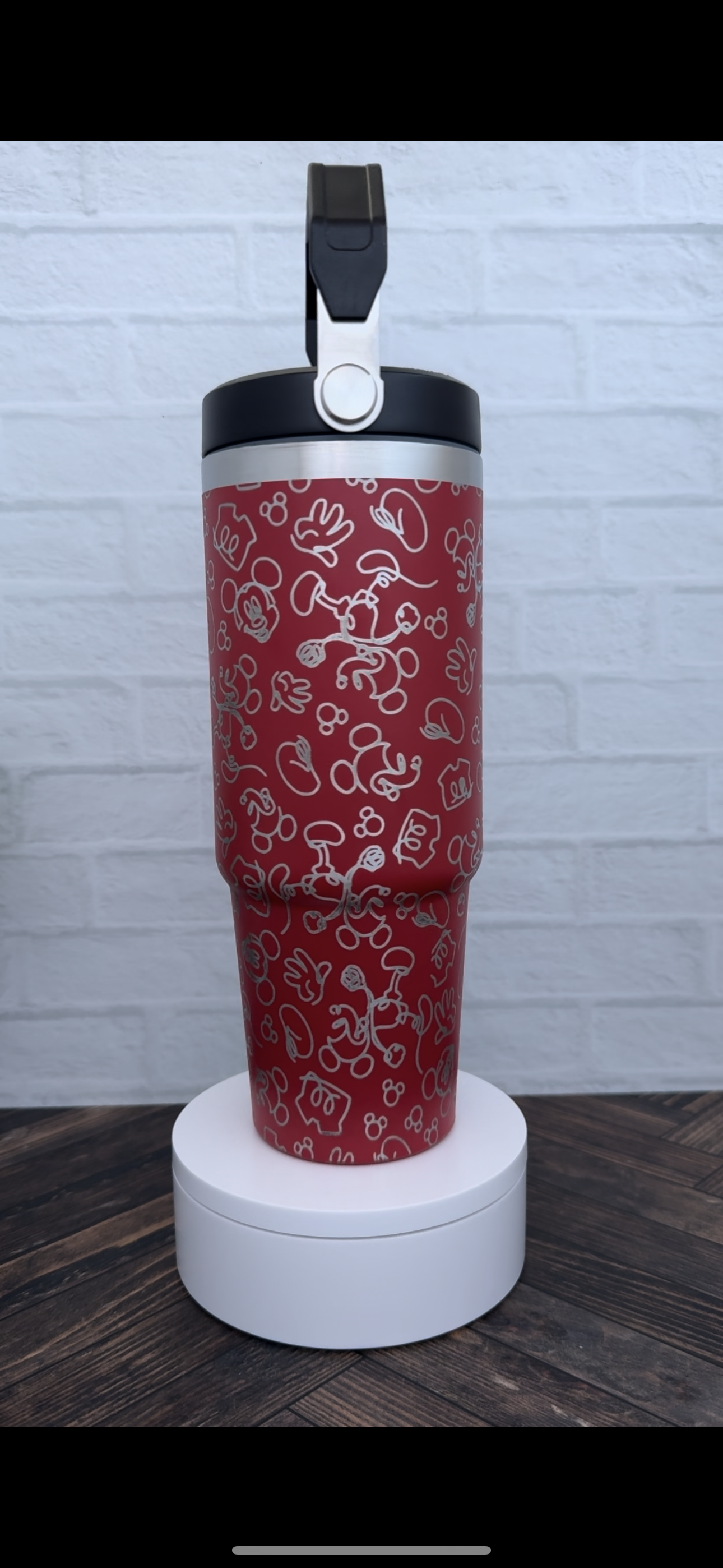 30 Oz Tumbler - Mouse Doodle with imperfection on red tumbler RTS