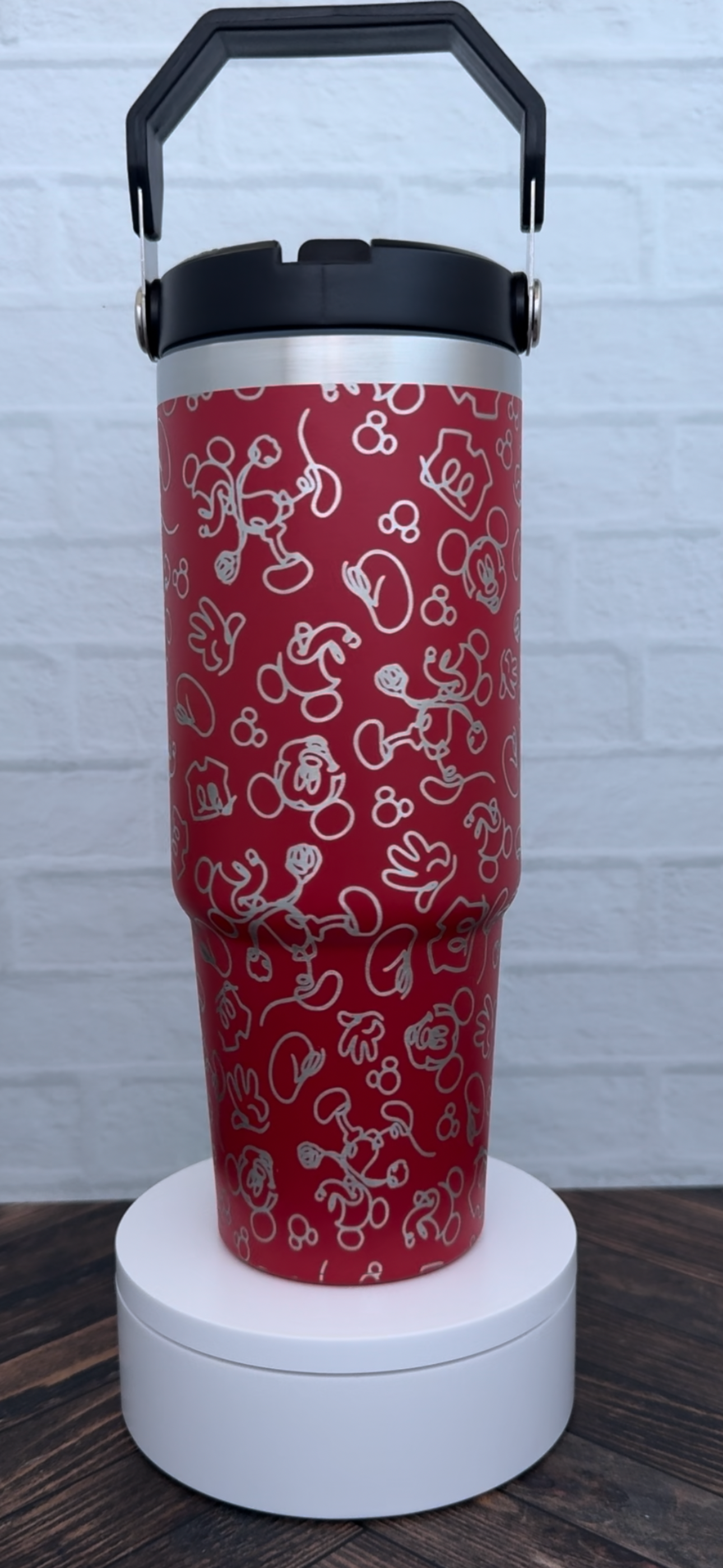 30 Oz Tumbler - Mouse Doodle on red tumbler RTS