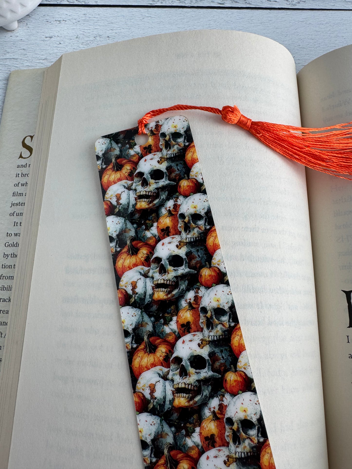 Skulls and Pumpkins Bookmark