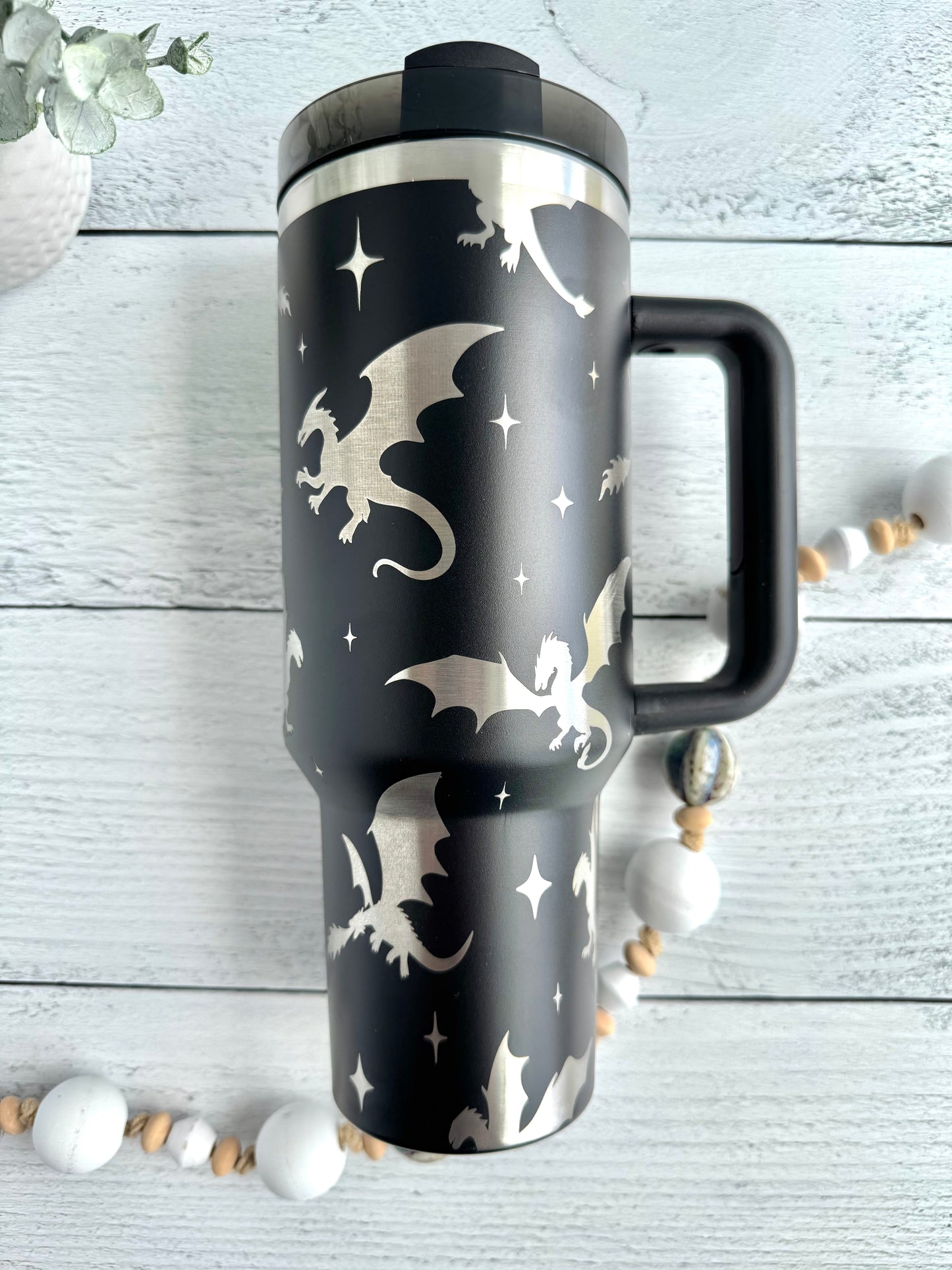 40 oz Tumbler - Dragons on Black RTS