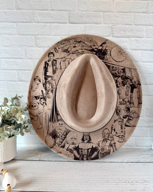 Space Wars on Stone Wide Brim Hat