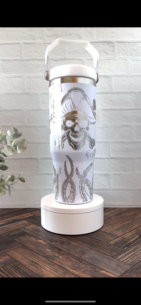 30 oz Tumbler - Pirate on White tumbler RTS