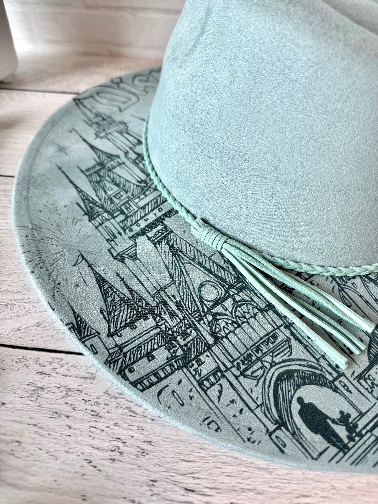 Dis on Sky Blue Wide Brim Hat