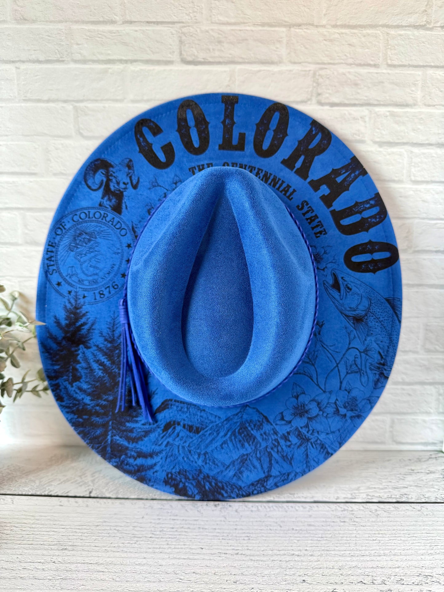 Colorado on Royal Blue Wide Brim Hat