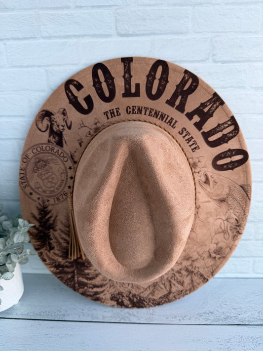 Colorado on Khaki Wide Brim Hat