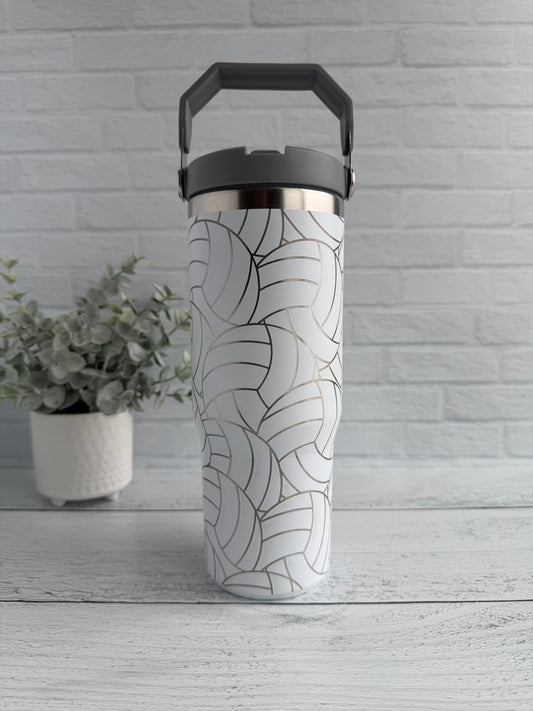 30 oz Tumbler - Volleyball on White RTS