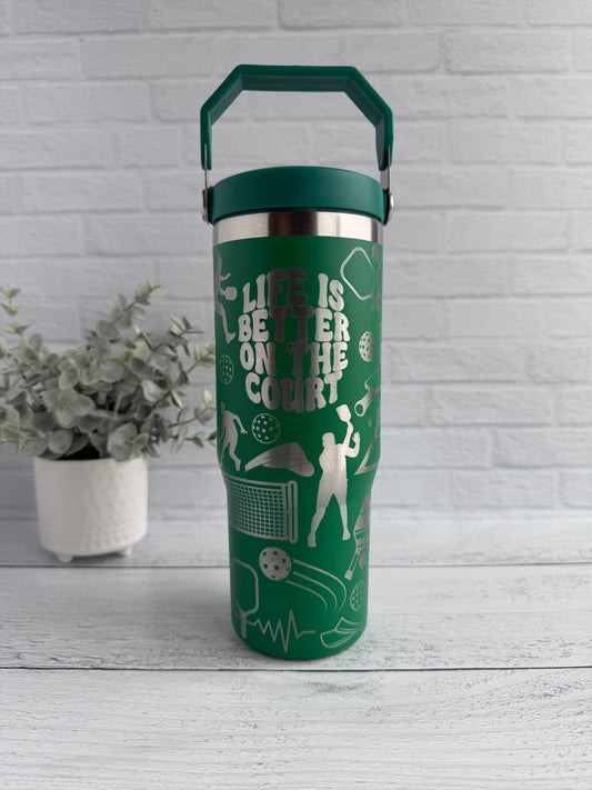 30 oz Tumbler - Pickleball on Green RTS