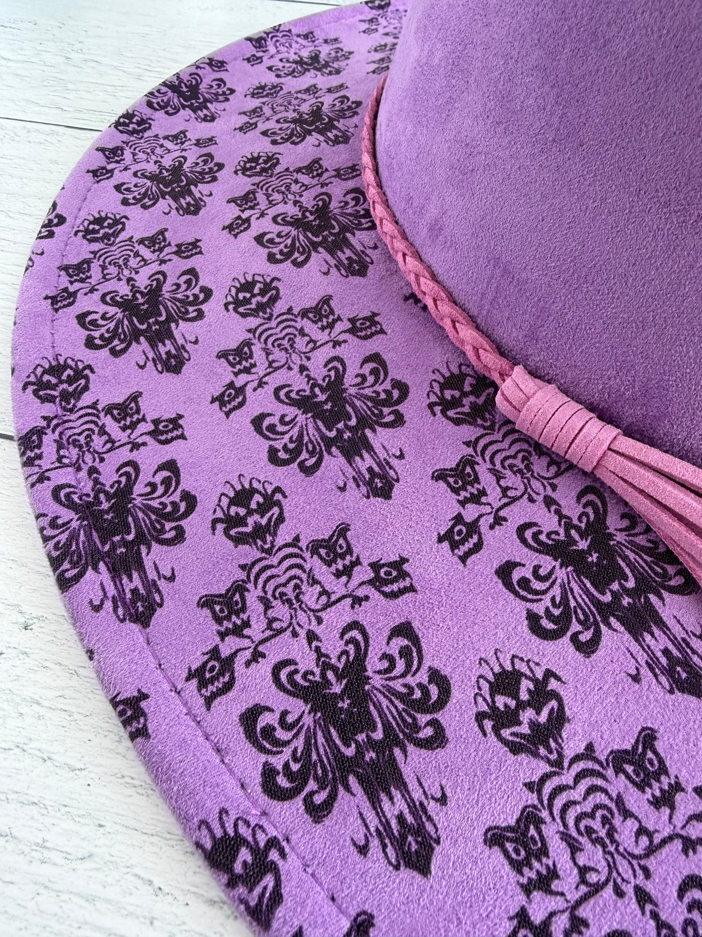 Spooky Wallpaper on Purple Wide Brim Hat