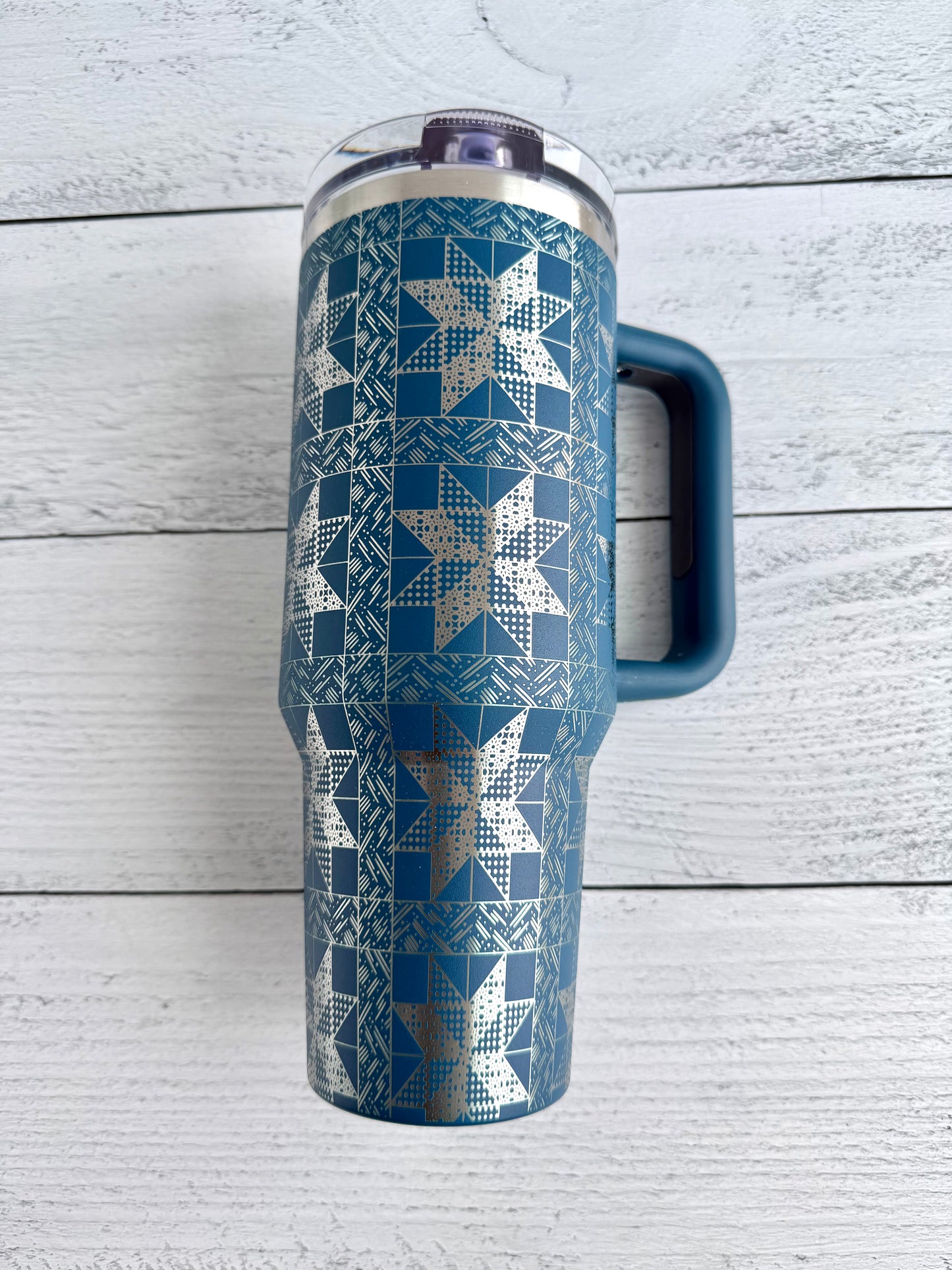 40 oz Tumbler - Quilter on Denim RTS