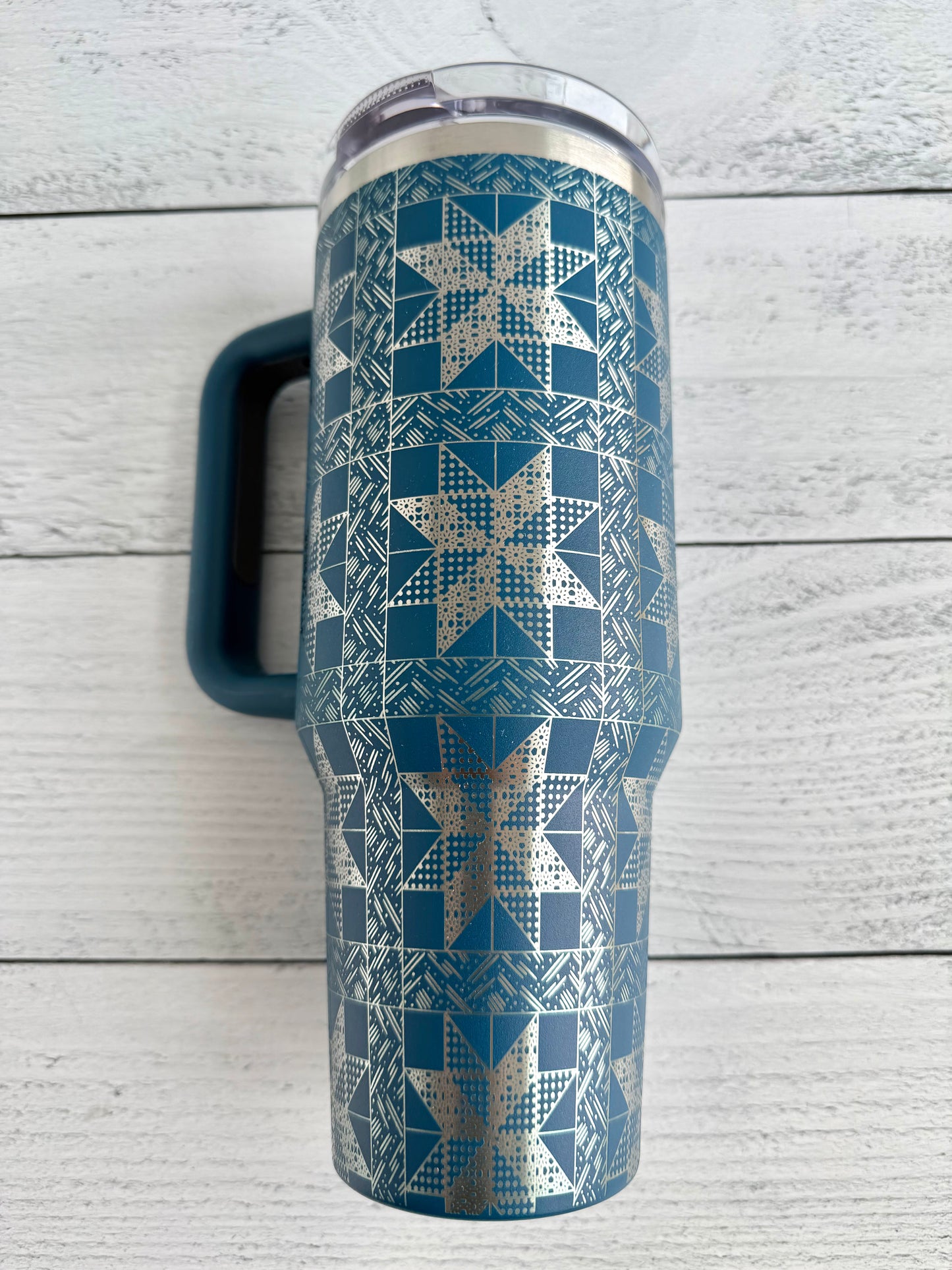 40 oz Tumbler - Quilter on Denim RTS