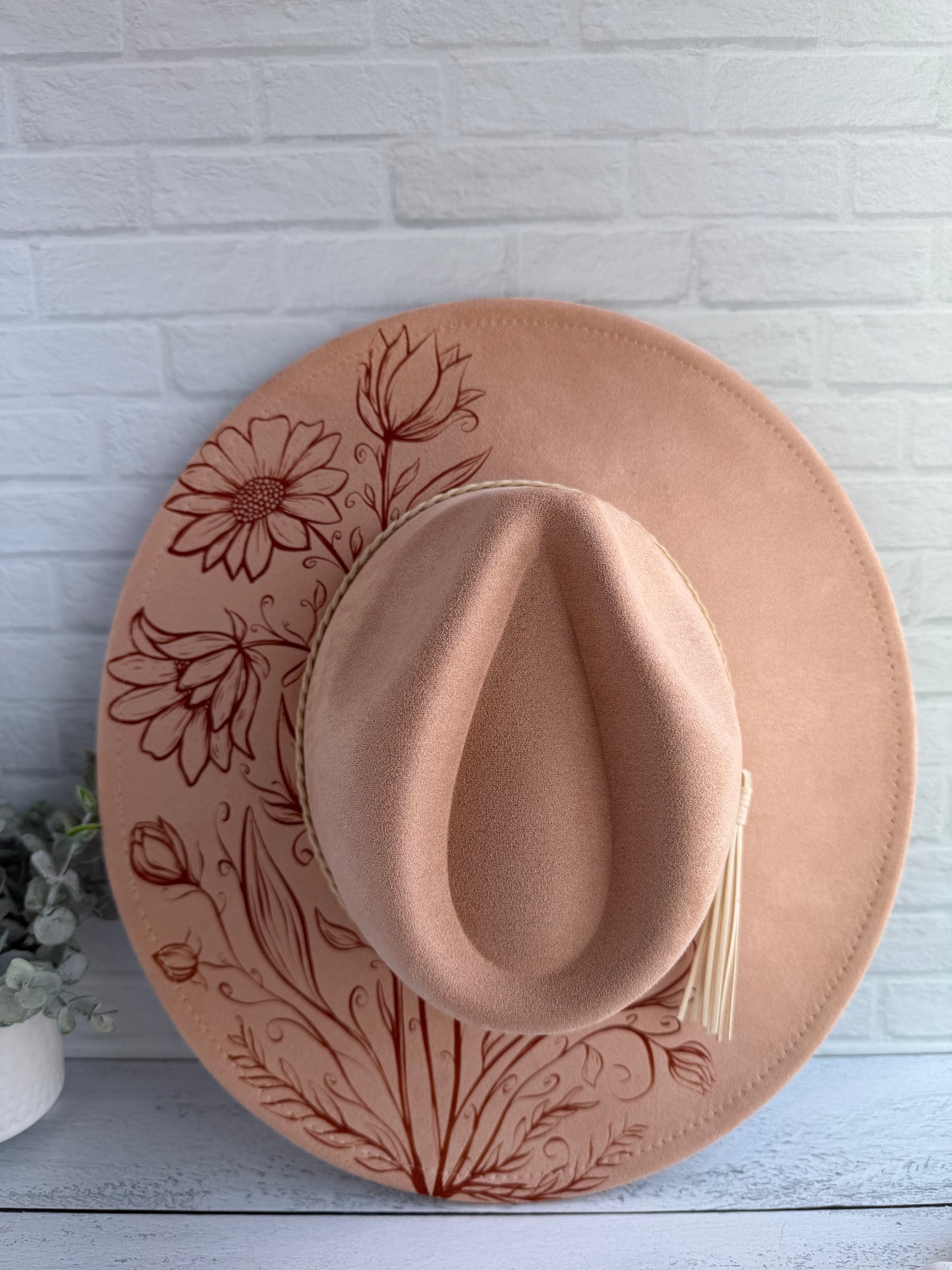 Twisted Fate on Apricot Wide Brim Hat