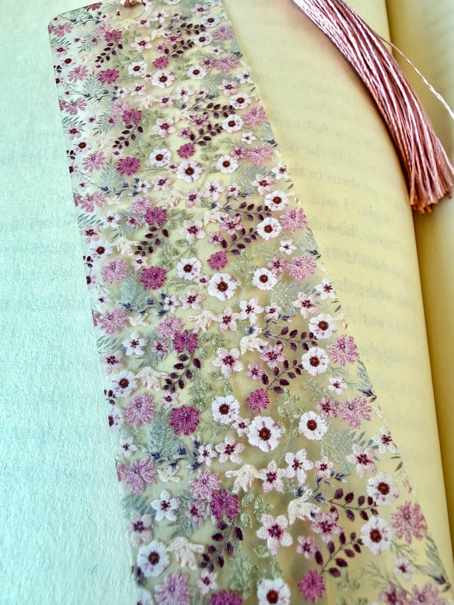 Pink Floral Bookmark