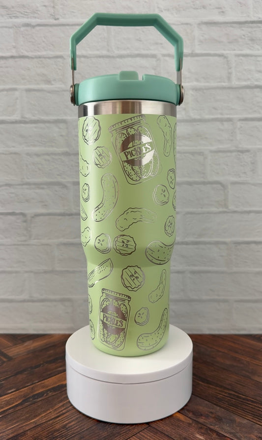 30 oz Tumbler - All The Pickles on Light Green RTS