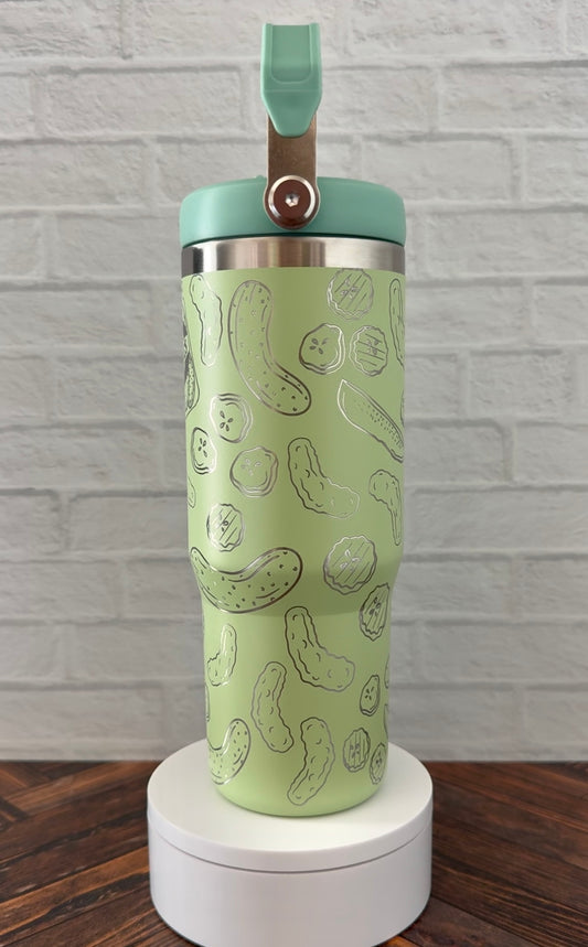 30 oz Tumbler - All The Pickles on Light Green RTS