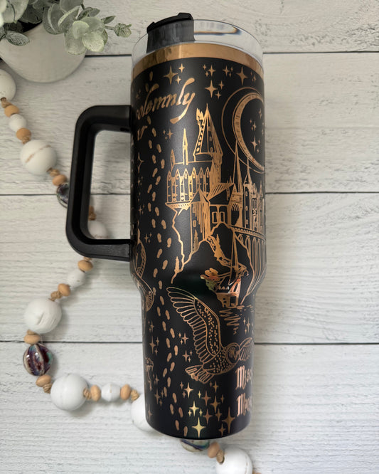40 oz Tumbler - I Solemnly Swear Black on Copper RTS