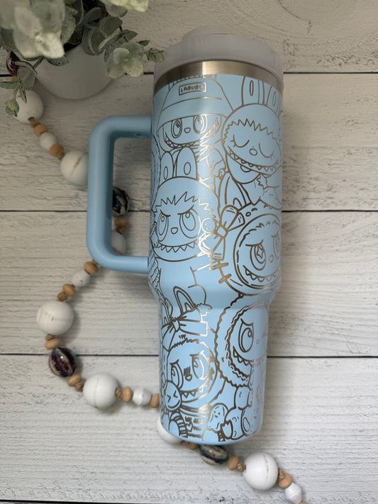 40 oz Tumbler - LaBubu on Sky Blue RTS