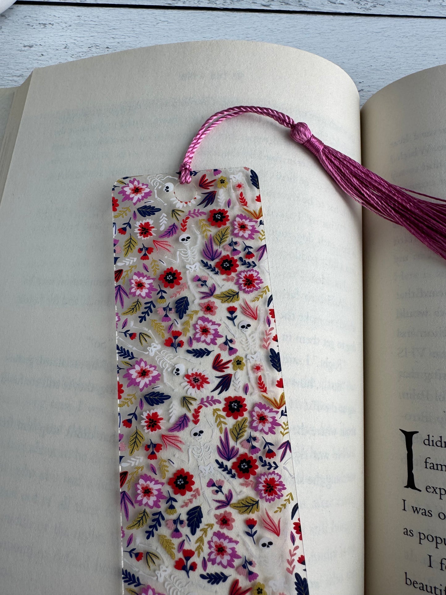 Skeleton Floral Bookmark