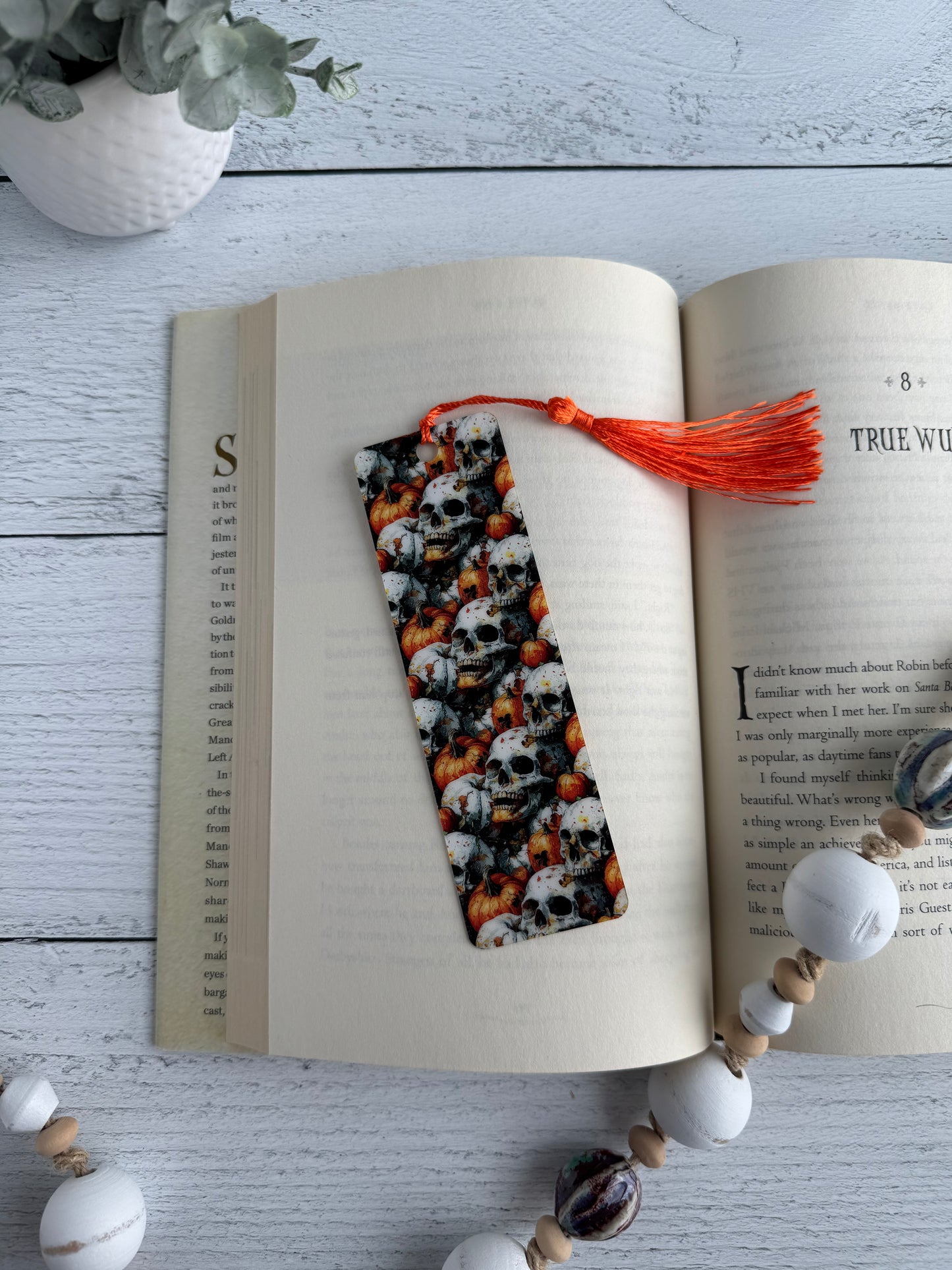 Skulls and Pumpkins Bookmark