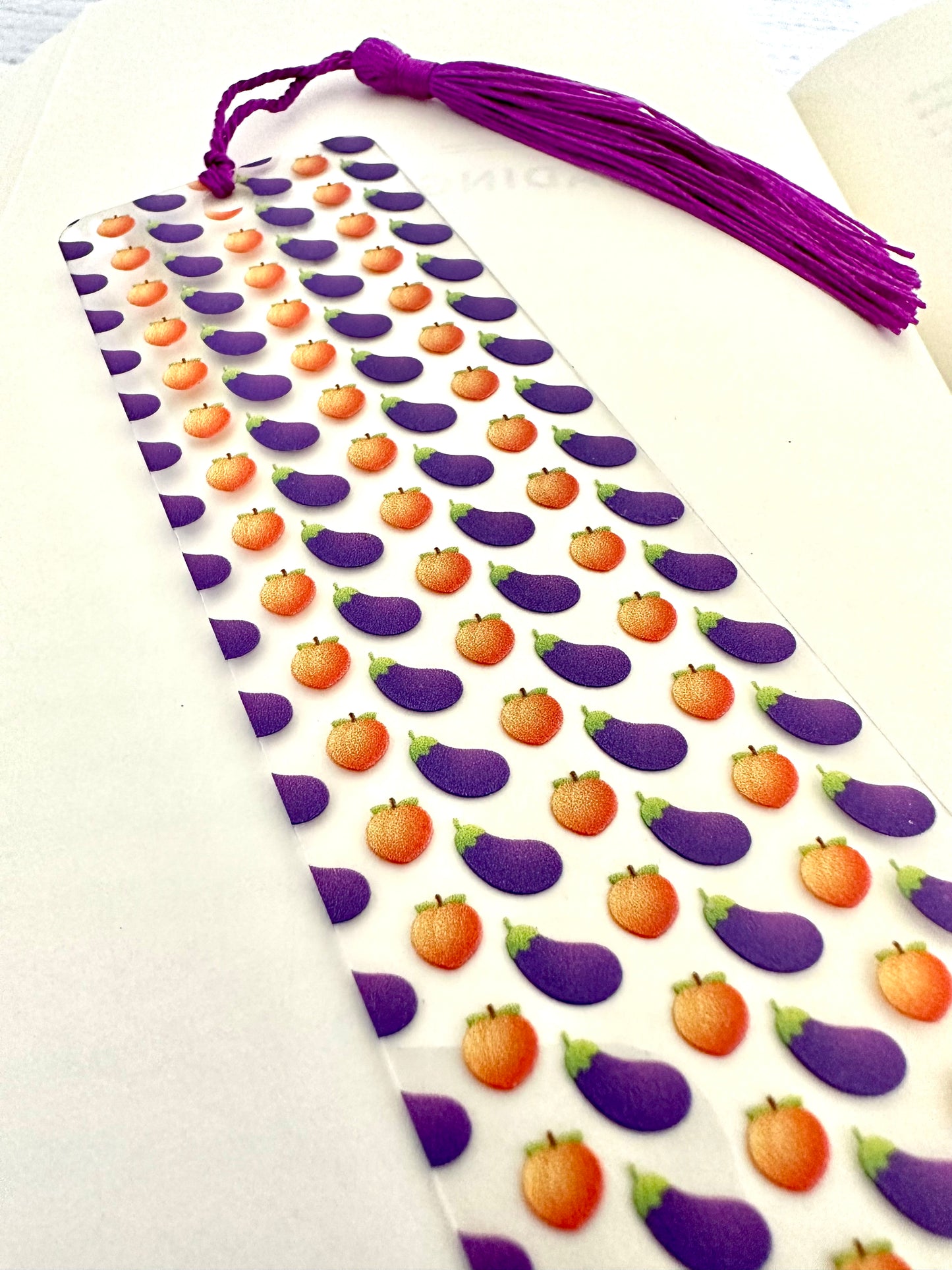 Peaches and Eggplant Bookmark