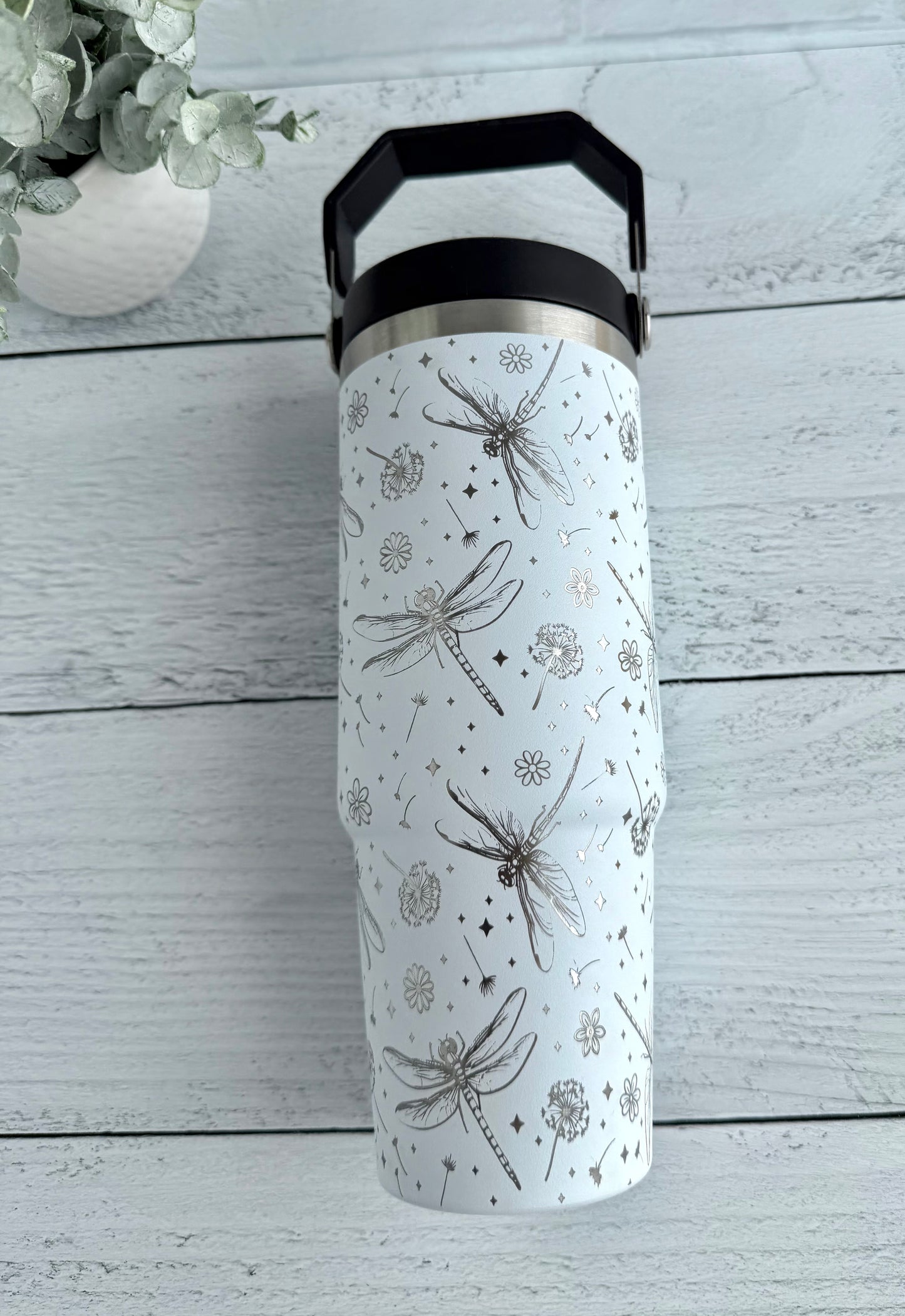 30 oz Tumbler - Dragonfly on White RTS