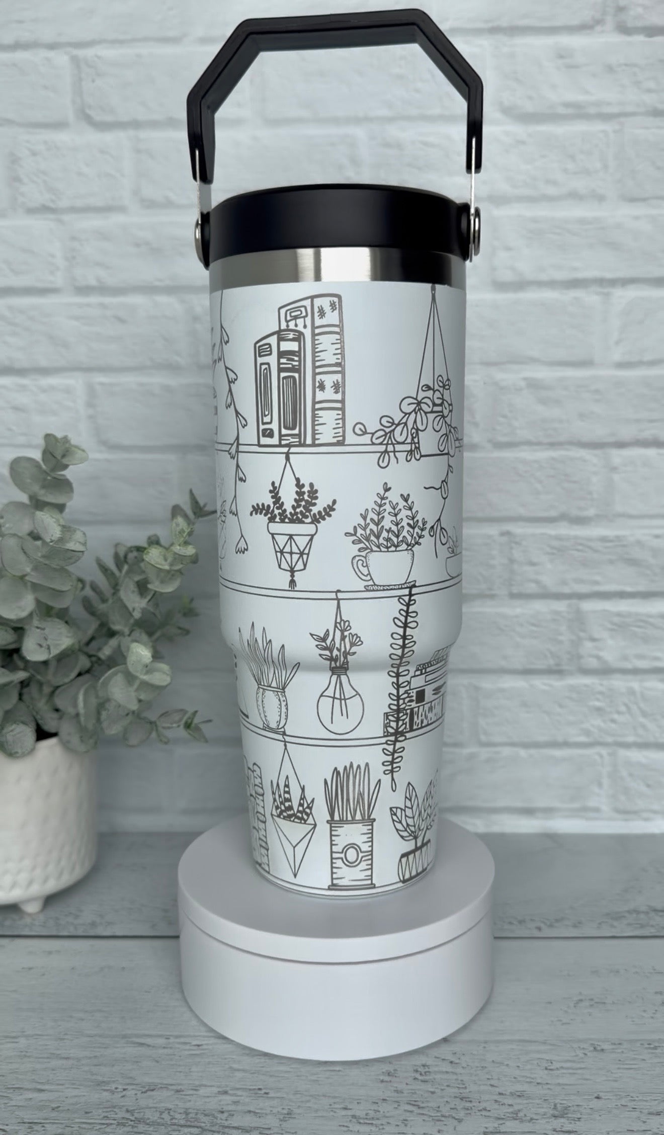 30 oz Tumbler - Plant Shelves on White RTS