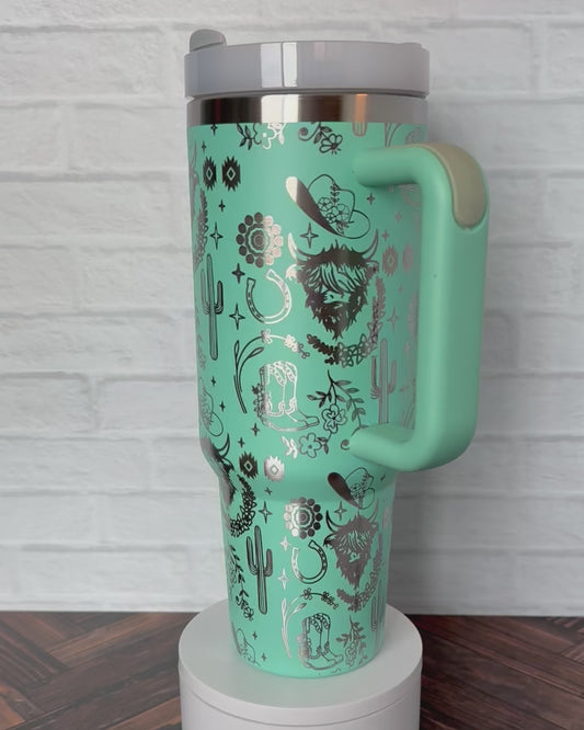 40 Oz Tumbler - Western on Eucalyptus RTS