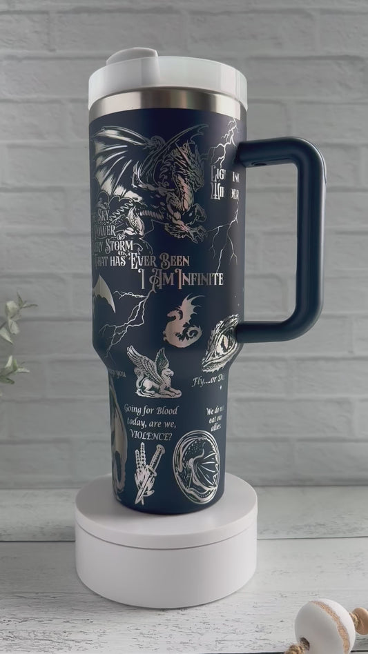 40 oz Tumbler - Basgiath on Stormy Sea